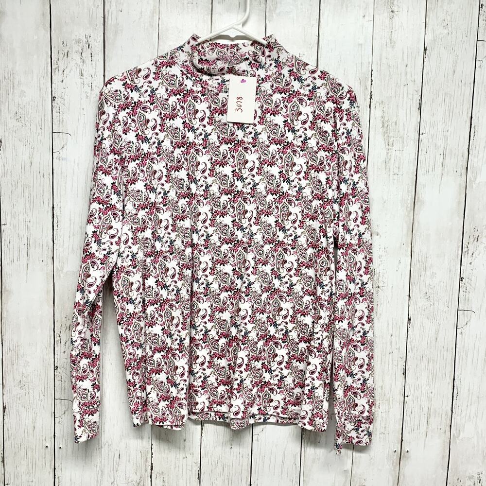 Speculation Sweater Women Medium Paisley Print Turtleneck Long Sleeve Blouse‎